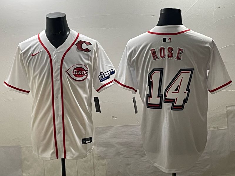 Men 2025 Cincinnati Reds #14 Rose White Nike 2025 MLB Jersey 04->cincinnati reds->MLB Jersey